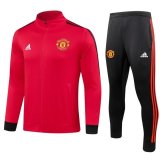 23/24 Manchester United Red Soccer Training Suit Jacket + Pants Mens