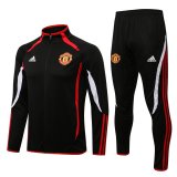 21/22 Manchester United Teamgeist Black Soccer Training Suit Jacket + Pants Mens