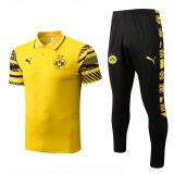 22/23 Dortmund Yellow Soccer Training Suit Polo + Pants Mens