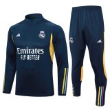 23/24 Real Madrid Royal Blue Soccer Training Suit Sweatshirt + Pants Mens