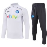 23/24 Napoli White Soccer Training Suit Sweatshirt + Pants Mens
