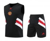 23/24 Manchester United Black Soccer Training Suit Singlet + Short Mens