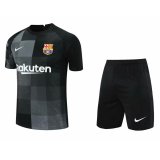 21/22 Barcelona Black Soccer Kit Jersey + Short Mens