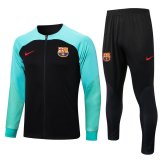 22/23 Barcelona Black Soccer Training Suit Jacket + Pants Mens