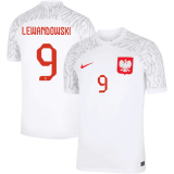 (Lewandowski #9) 22/23 Poland Home Soccer Jersey Mens