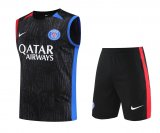 23/24 PSG Black II Soccer Training Suit Singlet + Short Mens