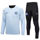 23/24 Inter Milan Light Grey Soccer Training Suit Sweatshirt + Pants Mens