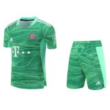 21/22 Bayern Munich Goalkeeper Green Mens Soccer Kit Jersey + Short