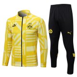 22/23 Borussia Dortmund Yellow - White Soccer Training Suit Jacket + Pants Mens