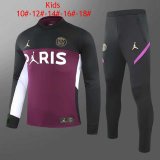 20/21 PSG x Jordan Black - Purple Kids Soccer Training Suit