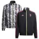 23/24 Juventus On-Field Team Logo Anthem Reversible Black Full-Zip Soccer Windrunner Jacket Mens