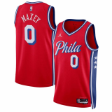 (Tyrese Maxey #0) 22/23 Philadelphia 76ers Brand Red Swingman Jersey - Statement Mens