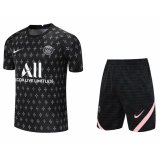 21/22 PSG Black Soccer Training Suit Jersey + Short Mens