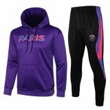 21/22 PSG x Jordan Hoodie Purple Soccer Training Suit (Sweatshirt + Pants) Man