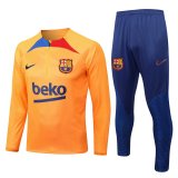 22/23 Barcelona Orange Stripes Soccer Training Suit Mens