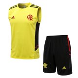 22/23 Flamengo Yellow Soccer Singlet + Shorts Mens