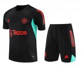 23/24 Manchester United Black II Soccer Training Suit Jersey + Short Mens