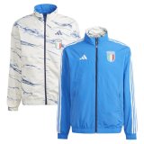 2023 Italy On-Field Team Logo Anthem Reversible Blue&White Full-Zip Soccer Windrunner Jacket Mens