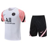 21/22 PSG White - Pink Soccer Traning Kit (Shirt + Shorts) Mens