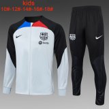 23/24 Barcelona Grey - Black Soccer Training Suit Jacket + Pants Kids
