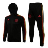 21/22 Ajax Hoodie Black Soccer Training Suit Jacket + Pants Mens