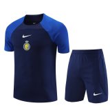 23/24 Riyadh Al-Nassr Blue Soccer Training Suit Jersey + Short Mens