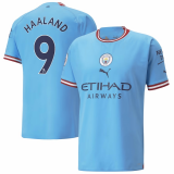 (Haaland #9 Player Version) 22/23 Manchester City Home Soccer Jersey Mens