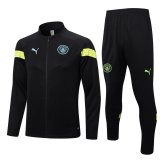 22/23 Manchester City Black Soccer Training Suit Jacket + Pants Mens