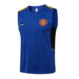 21/22 Manchester United UEFA Blue Soccer Singlet Jersey Mens