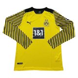 21/22 Borussia Dortmund Home Long Sleeve Soccer Jersey Mens