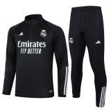 23/24 Real Madrid Black Soccer Training Suit Mens