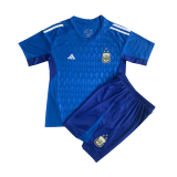 23/24 Argentina Goalkeeper Blue Soccer Kit (Jersey + Short) Kids