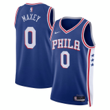 (Tyrese Maxey #0) 22/23 Philadelphia 76ers Royal Swingman Jersey - Icon Mens