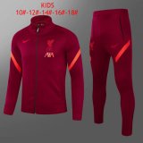 21/22 Liverpool Burgundy Soccer Training Suit (Jacket + Pants) Kids