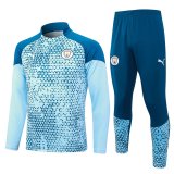 23/24 Manchester City Blue Diamonds Soccer Training Suit Sweatshirt + Pants Mens