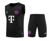 23/24 Bayern Munich Black Soccer Training Suit Singlet + Short Mens