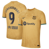 (Lewandowski #9 Player Version) 22/23 Barcelona Away Soccer Jersey Mens