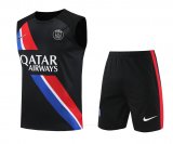 23/24 PSG Black Soccer Training Suit Singlet + Short Mens