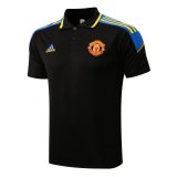 21/22 Manchester United Black Champions Soccer Polo Jersey Mens