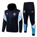 21/22 Manchester City Hoodie Navy Soccer Training Suit (Jacket + Pants) Mens