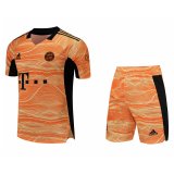 21/22 Bayern Munich Goalkeeper Orange Soccer Jersey + Shorts Mens