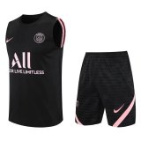 21/22 PSG Black Soccer Traning Kit (Singlet + Shorts) Mens