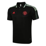 21/22 Manchester United Black - Green Soccer Polo Jersey Mens