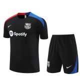 24/25 Barcelona Black Soccer Training Suit Jersey + Short Mens