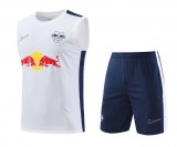 23/24 RB Leipzig White Soccer Training Suit Singlet + Short Mens