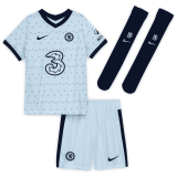 20/21 Chelsea Away Grey Kids Soccer Whole Kit (Jersey + Short + Socks)