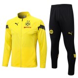 22/23 Borussia Dortmund Yellow Soccer Training Suit Jacket + Pants Mens