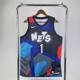 (BRIDGES - 1) 22/23 Brooklyn Nets Blue Kaws Swingman Jersey City Edition Mens