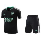 21/22 Arsenal Black Soccer Training Suit Jersey + Short Mens