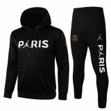 21/22 PSG x Jordan Hoodie Black III Soccer Training Suit(Sweatshirt + Pants) Man